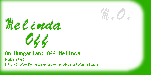 melinda off business card